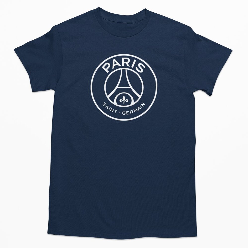 NEW Paris Saint Germain Team Color Pop Big Logo T-Shirt NAVY
